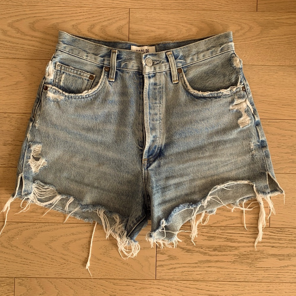 AGOLDE Parker distressed denim shorts